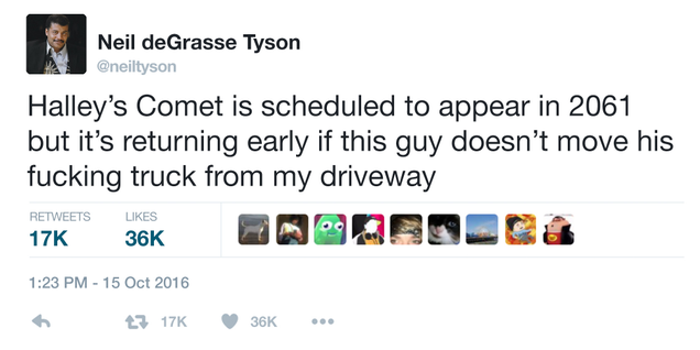 Illustration for article titled 5 Times Neil DeGrasse Tyson Threatened Someone With Halley’s Comet